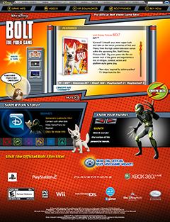 Bolt Video Game Subpage